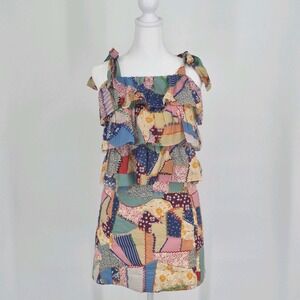 Sézane x Sea NY Patchwork Set Jacopa Blouse & Neli Skirt Floral Multi Sz 36
